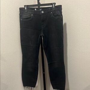 Kut from the Kloth Donna high rise a Black Ankle skinny Cropped Jeans